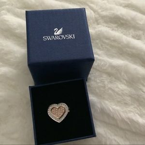 Swarovski Heart Ring, intertwining sterling Silver & Rose Gold